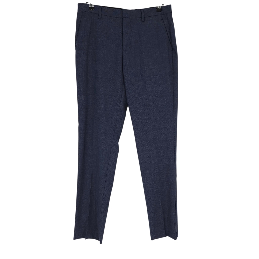 Bonobos Athletic Dress Pants Wool Navy Blue Mid Rise Flat Front Mens 31